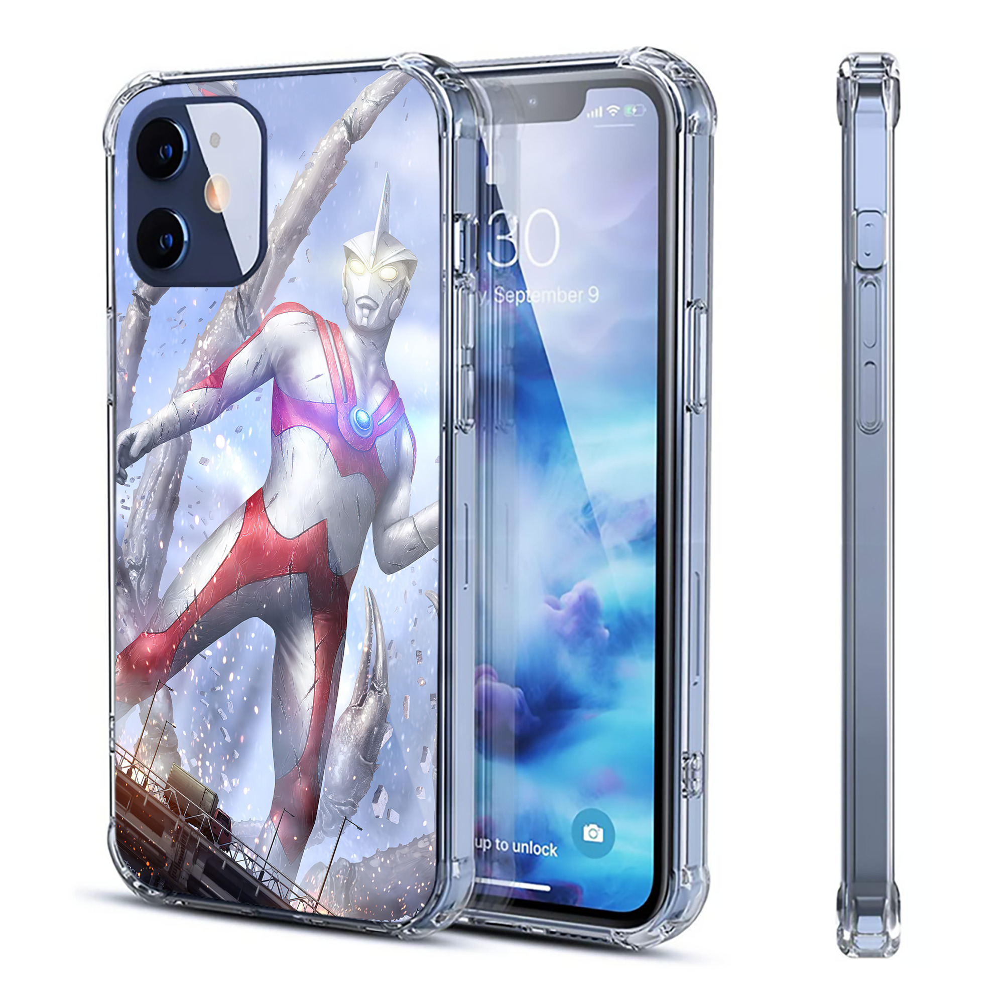 （画像用） ウルトラマン Ultraman 【iPhone 12シリーズ対応】透明スマホケース（クリアソフトケース）
